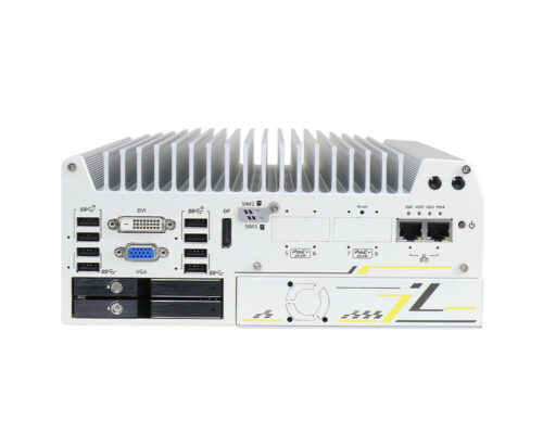 Nuvo-7250VTC Series: Vehicle-ready fanless embedded PC with Intel® Core™ 8th/9th Gen CPUs and emergency power module - front