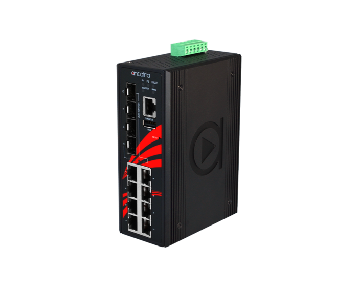 ANT LMP-1204G-SFP Serie - Industrielle 12-Port Gigabit PoE+ Managed Ethernet Switches für widrige Bedingungen