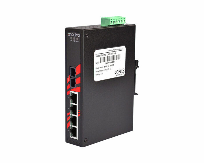 ANT LNX-0501M Serie - Industrielle 5-Port Unmanaged Multimode Ethernet Switches für widrige Bedingungen: side