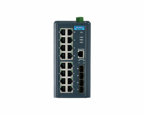 EKI-2720G-4F - Industrieller 20-Port Unmanaged Gigabit Ethernet Switch mit 16x Gigabit- und 4x SFP- Ports - front