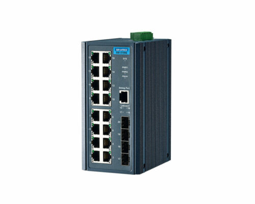EKI-2720G-4F - Industrieller 20-Port Unmanaged Gigabit Ethernet Switch mit 16x Gigabit- und 4x SFP- Ports
