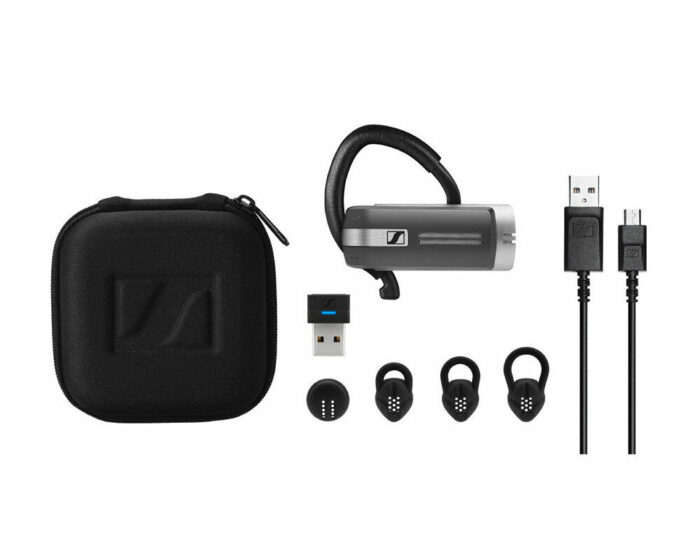 EPOS Presence Grey UC - Monaurales Bluetooth Headset mit Transporttasche